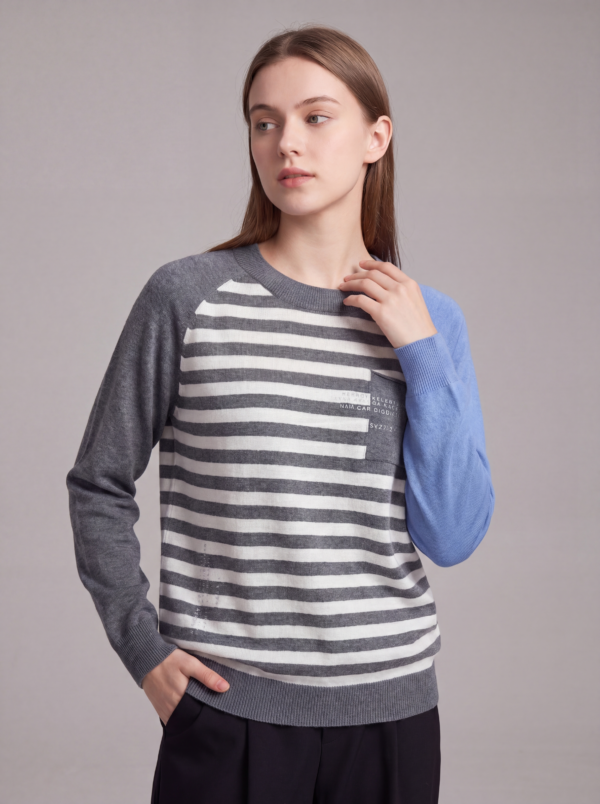 Fashionable Striped Pullover, Versatile Style