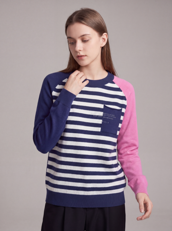 Fashionable Striped Pullover, Versatile Style