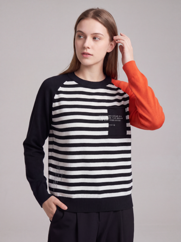 Fashionable Striped Pullover, Versatile Style