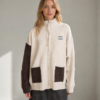 Women's Color Block Zip-Up Knit Cardigan