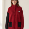 Women's Color Block Zip-Up Knit Cardigan