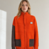 Women's Color Block Zip-Up Knit Cardigan