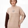 Color Block Turtleneck Knit Sweater for Women