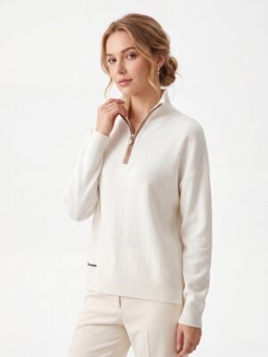 Render_NB-1780366178-8ba1 Half Zip Collar Loose Knit Pullover Sweater