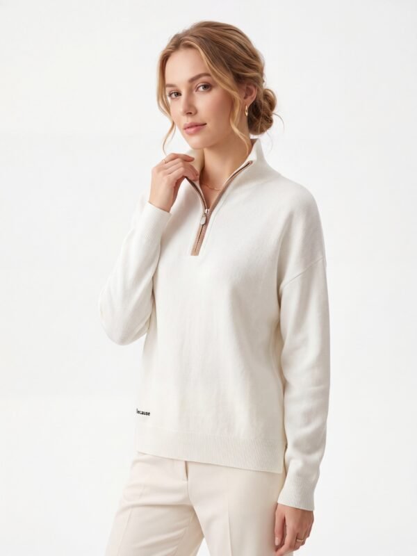 Render_NB-1780366178-8ba1 Half Zip Collar Loose Knit Pullover Sweater