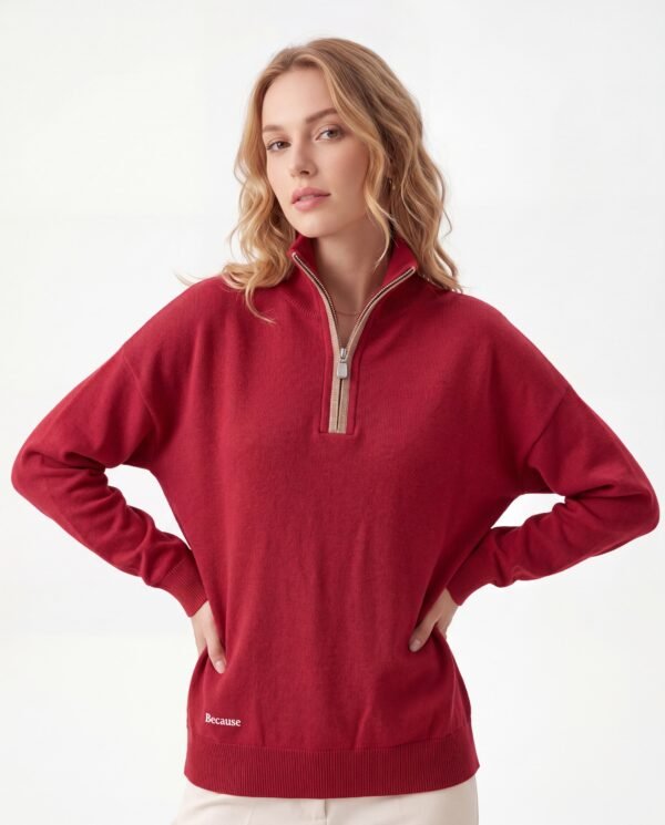 Render_NB-1780376831-301b Half Zip Collar Loose Knit Pullover Sweater