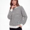 Women's Striped Crew Neck Knit Sweater
