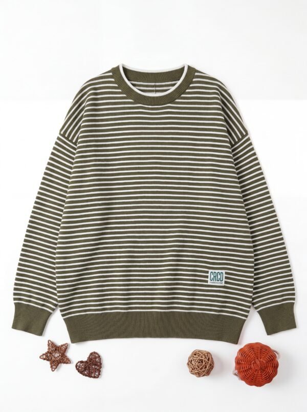 Women's Striped Crew Neck Knit Sweater
