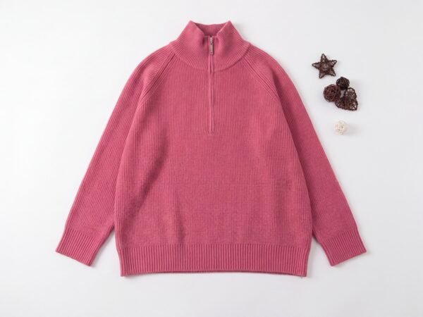 Women's Half-Zip Ribbed Knit Sweater