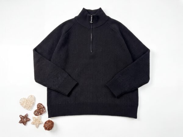 Women's Half-Zip Ribbed Knit Sweater