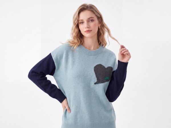 Render_NB-1779869714-f0b7 Color Block Heart Patch Crewneck Loose Knit Sweater