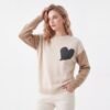 Render_NB-1779869835-fddb Color Block Heart Patch Crewneck Loose Knit Sweater