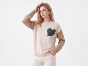Render_NB-1779869835-fddb Color Block Heart Patch Crewneck Loose Knit Sweater